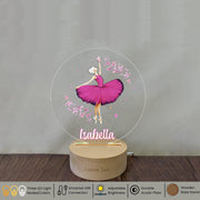 Custom Name Pink Ballerina Night Light Gift for Girls for Bedroom Decor | Personalized Gift for Girls for Birthday Gift
