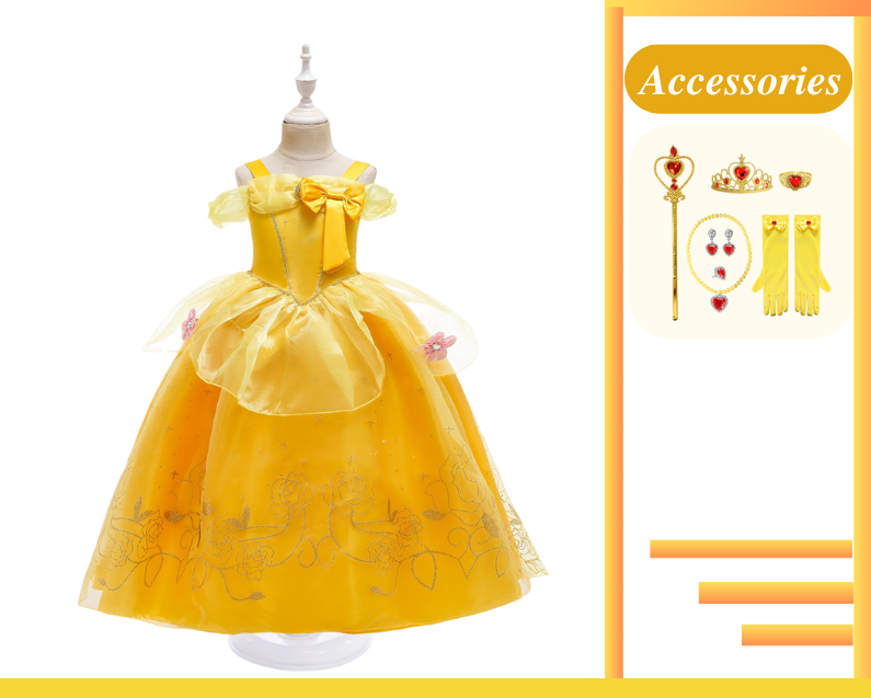 Princess Belle Inspired Dress Costume SkipStars Princess Belle Inspired Dress Costume SkipStars