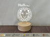 a personalized lamp with a lion face on it