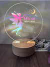 a personalized glass ornament with a fairy on it