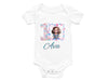 a white t - shirt with a Custom 1st Birthday Little Mermaid Girl Onesie