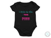 Custom Baby Name Baby Bodysuit for Boys in Black "I Woke Up Like This"