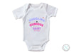 Girls Short Sleeve Custom Name and Date Baby Bodysuit With "Cuddling And Curious"