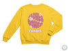 a yellow sweatshirt with the words flower power on it