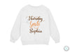 a white sweatshirt with the words monday smile sophiia on it