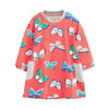 SkipStars Full Sleeve Crew Butterfly Pattern  Girls Dress, Pink