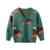 SkipStars Full Sleeve Beautiful Alpaca Theme Boys Cardigan, Multicolour