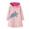 Vestido adornado de estrella fugaz con Hoddie, rosa
