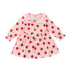 SkipStars Full Sleeve Strawberry Theme Collar Girls Dress, Pink