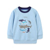 Shark Round Neck Sweat Shirt (Blue)