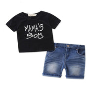 "MAMA'S BOY" PRINTED GRAPHIC TEE WITH SHORT PANTS - SkipStars
