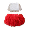 RED TUTU SKIRT WITH CUTE WHITE DRESS - SkipStars