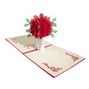 Red Flower 3D Pop-Up Handmade Greeting Card - Perfect for Weddings, Thank You, Thinking of You, Love you message Perfect Gift for Her