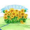 Personalized Yellow Sunflowers Thank you  Pop Up Greeting Card - A Handmade 3D Card for Weddings, Congrats, Thinking of You & Thank You!