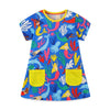 Girls Mermaid Pattern Short Sleeve Pocket Baby Girl dress